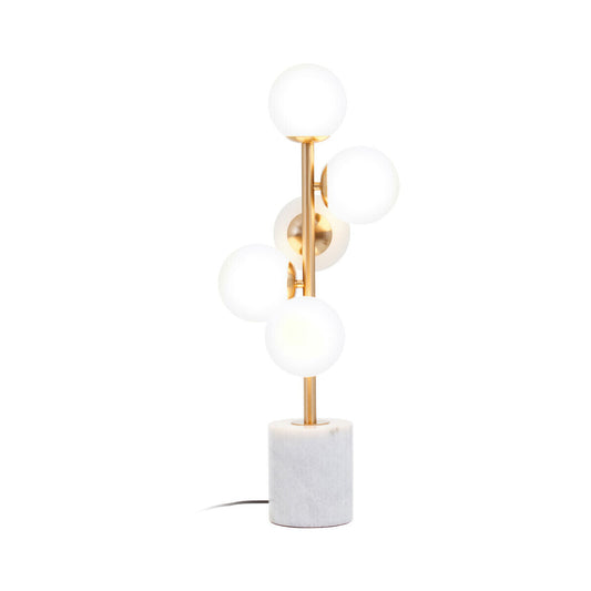 Abira Brushed Brass And White Marble Table Lamp