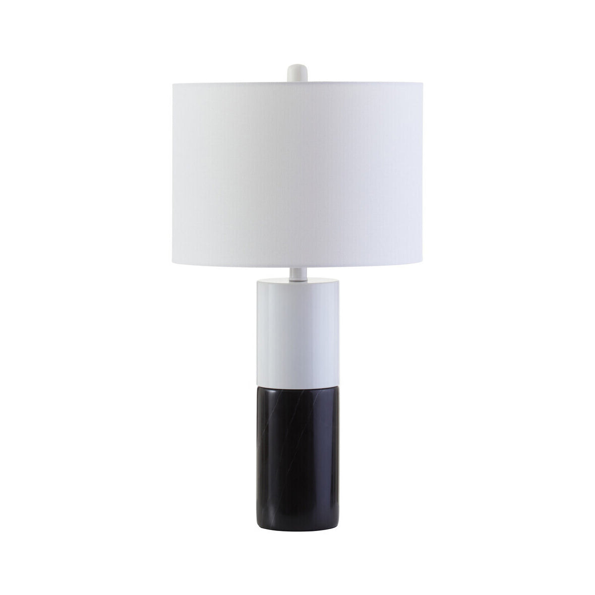 Eben Black Marble Base and White Shade Table Lamp