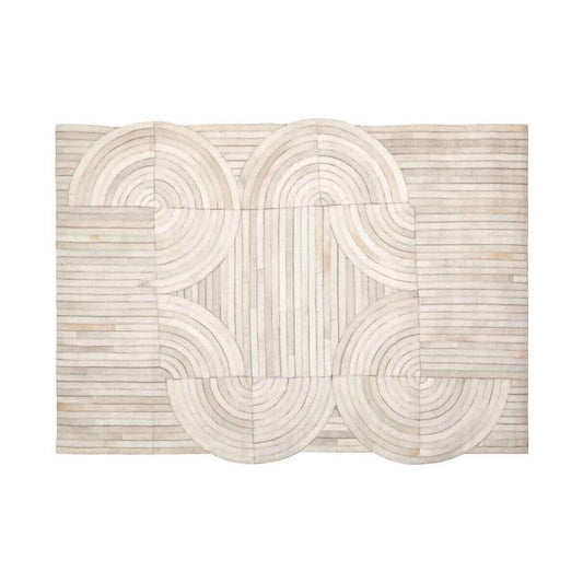 Bosie Safira Small Natural Hair On Leather Rug