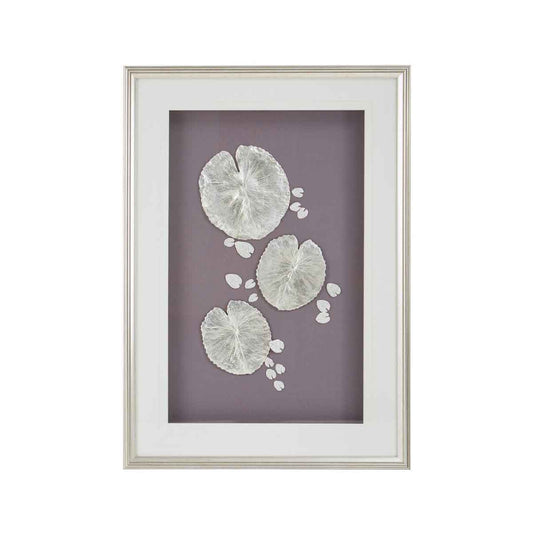 Nason Silver Leaf Design Wall Art with Wooden Frame