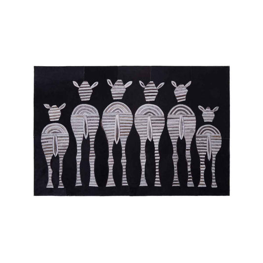 Safira Leather Patchwork Zebra Wall Art