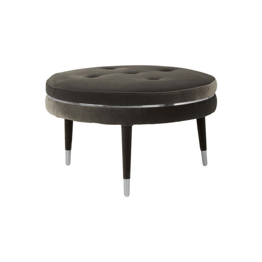 Manhattan Grey Velvet Footstool