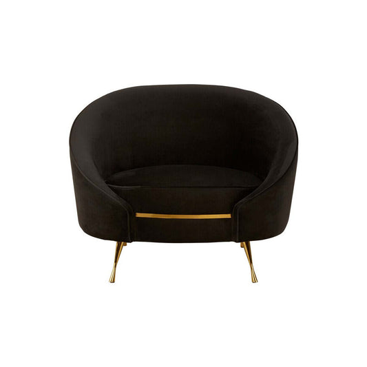 Manhattan Black Velvet Armchair
