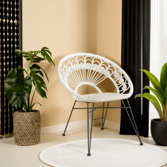 Manado White Natural Rattan Chair
