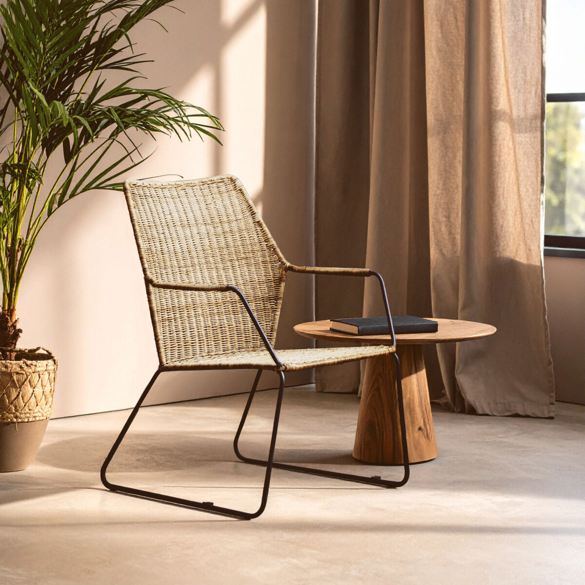 Manado Angled Design Natural Rattan Chair