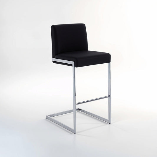 Tamzin Black Velvet Bar Chair With Low Back
