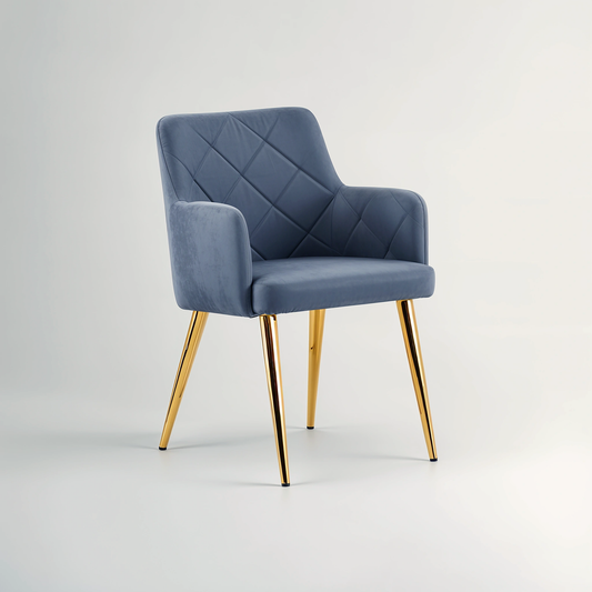 Tamzin Dark Grey Leather Effect Angular Dining Chair