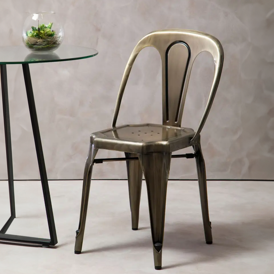 Grange Brass Finish Metal Chair