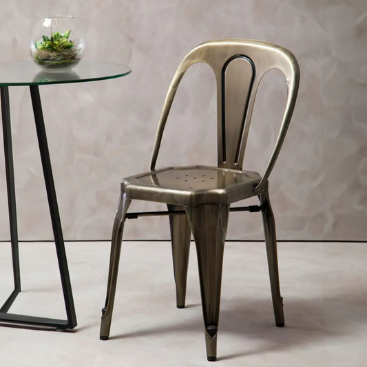 Grange Brass Finish Metal Chair