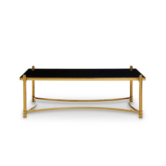 Ackley Gold Coffee Table with Black Glass