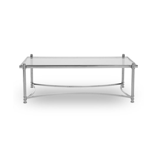 Ackley Silver Coffee Table with Clear Glass