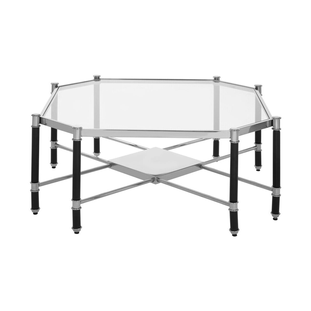 Allessi Silver Metal Coffee Table with Black Legs
