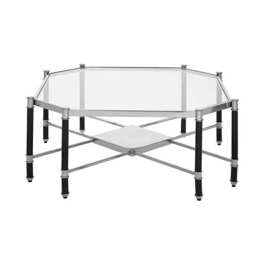 Allessi Silver Metal Coffee Table with Black Legs