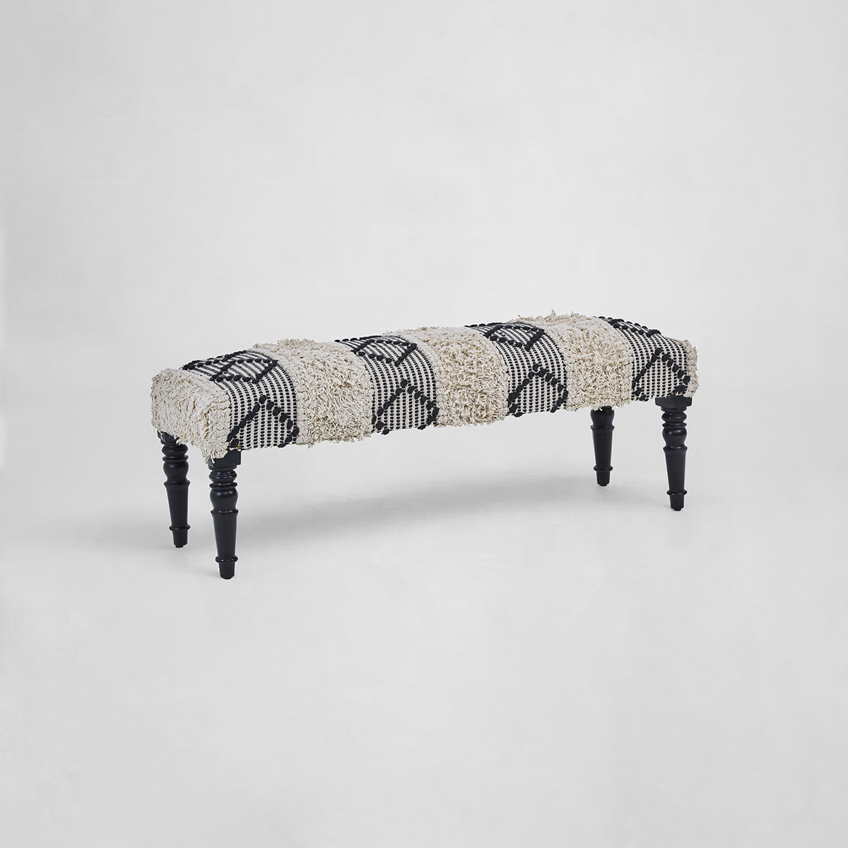 Cefena Black And White Moroccan Bench