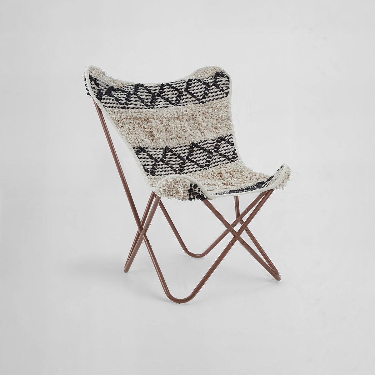 Cefena Black and White Pattern Butterfly Chair