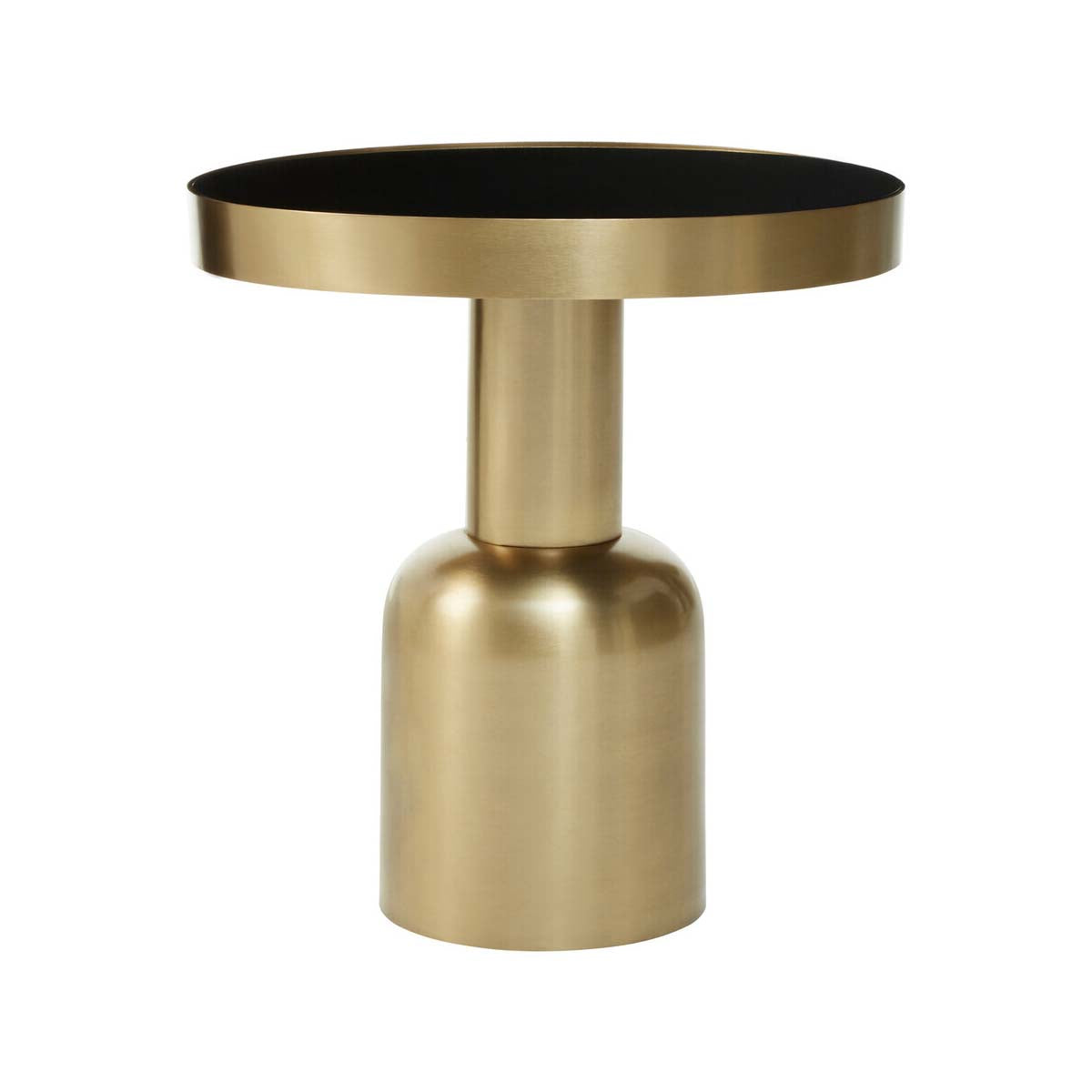 Corra Gold Finish Side Table With Glass Top