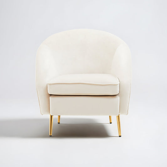 Yasmeen Beige Velvet Armchair