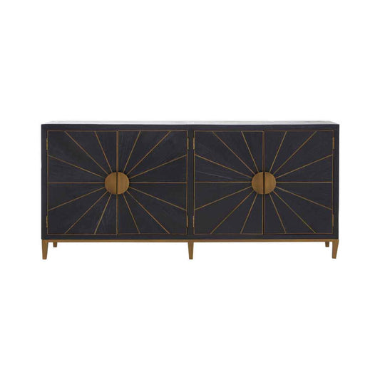 Midas Black and Brass Sideboard