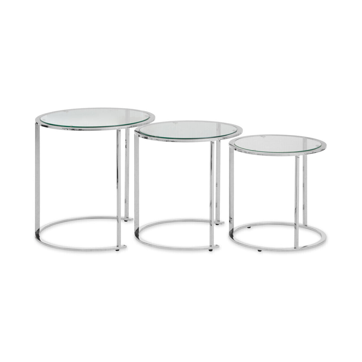 Allure Set Of 3 Silver Nesting Tables