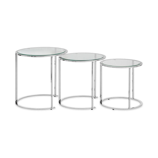 Allure Set Of 3 Silver Nesting Tables