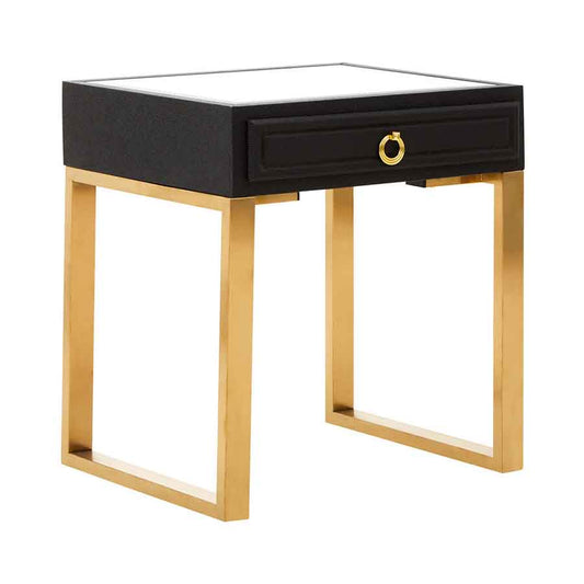 Cardoba 1 Drawer Faux Shagreen Side Table