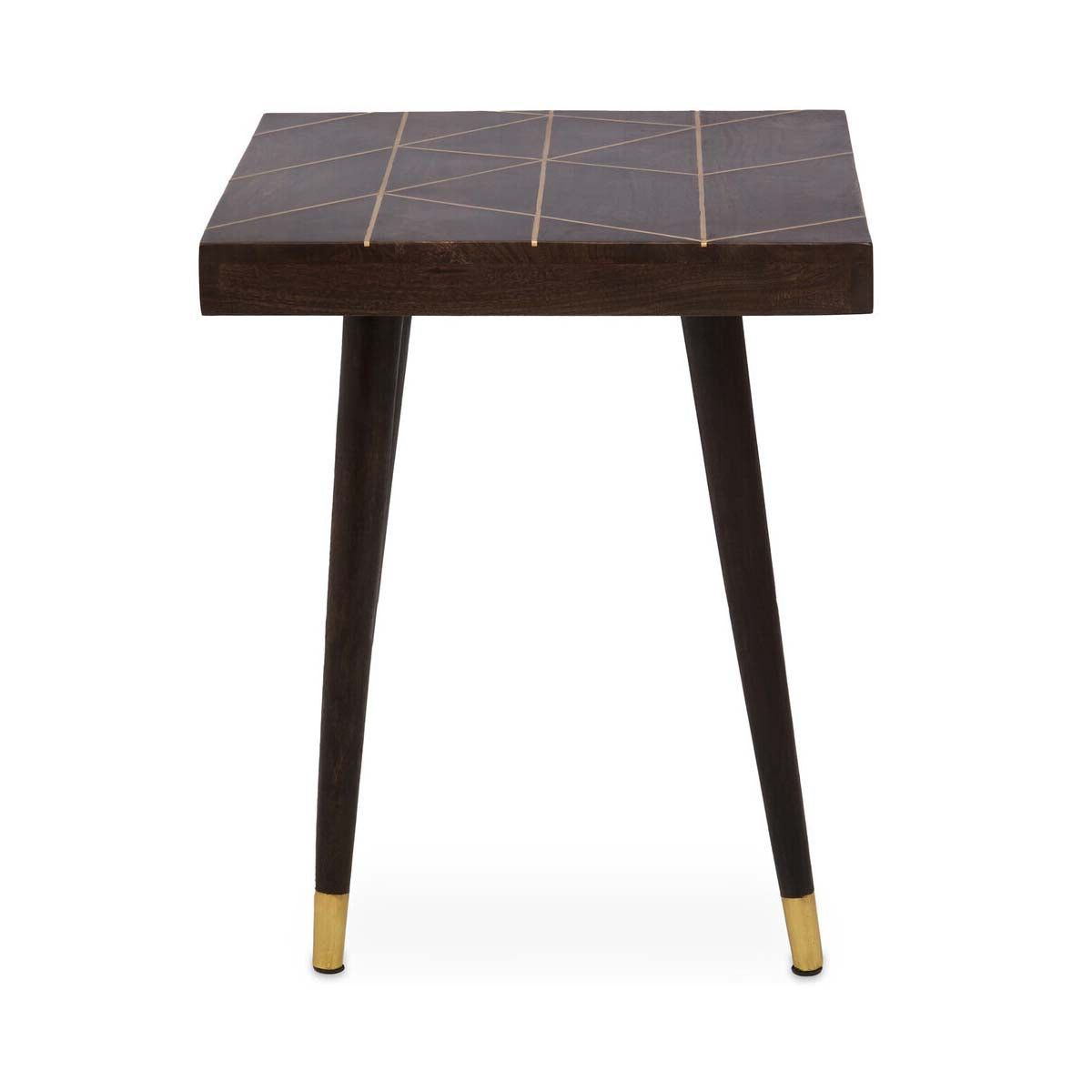 Naro Mango Wood And Gold Tip Legs Side Table