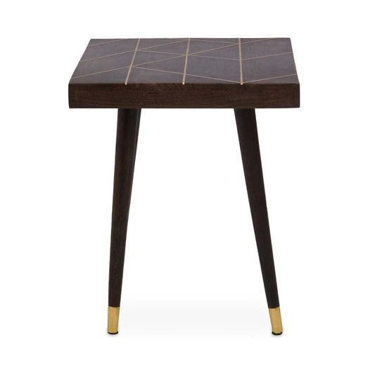 Naro Mango Wood And Gold Tip Legs Side Table