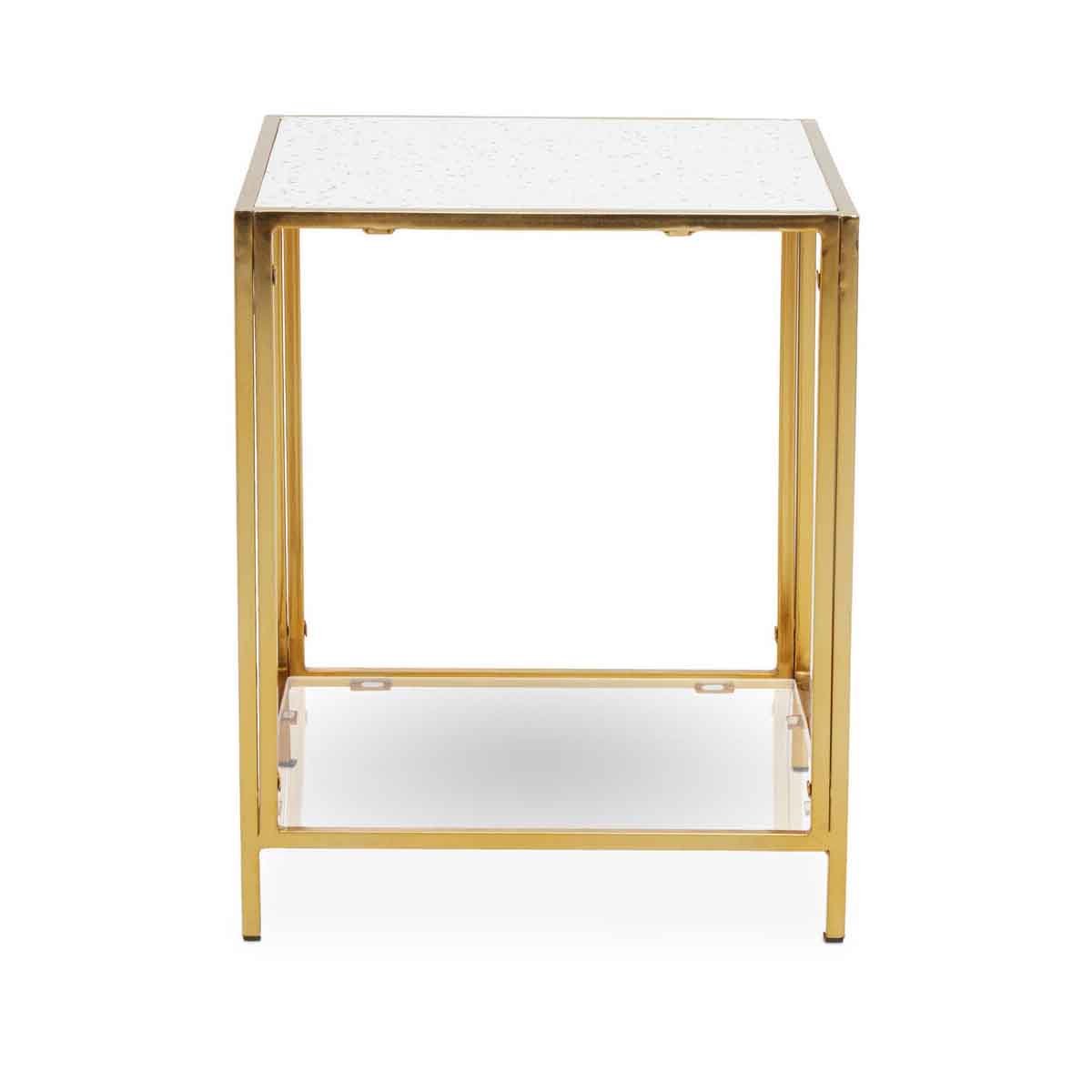 Novi Glass Top And Gold Frame Side Table