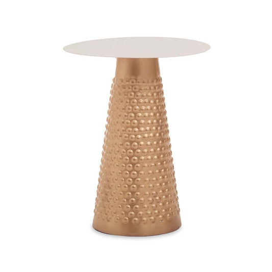 Amira White Top Gold Base Side Table