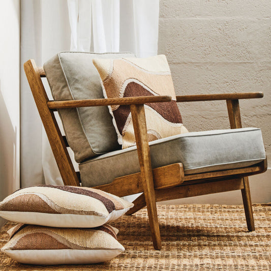 Hector Natural Linen And Oak Armchair