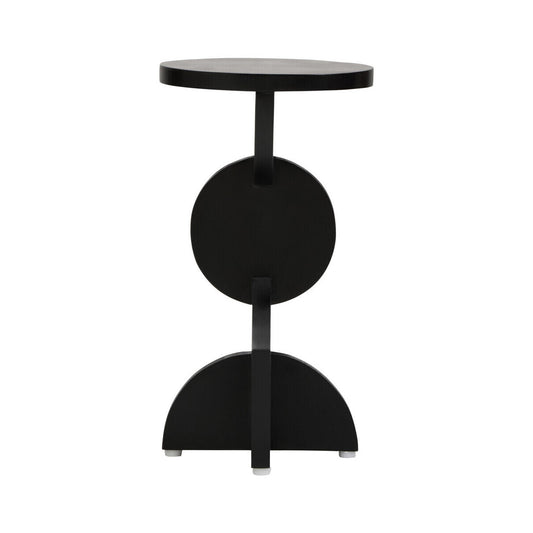 Walsa Black Finish Mango Wood Abstract Side Table