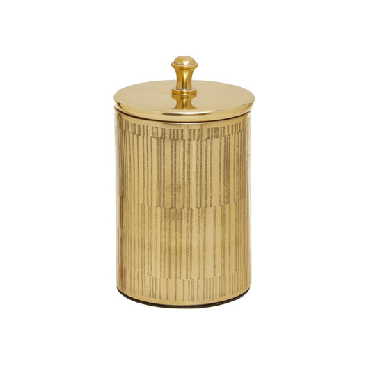 Allegra Line Effect Gold Bathroom Jar