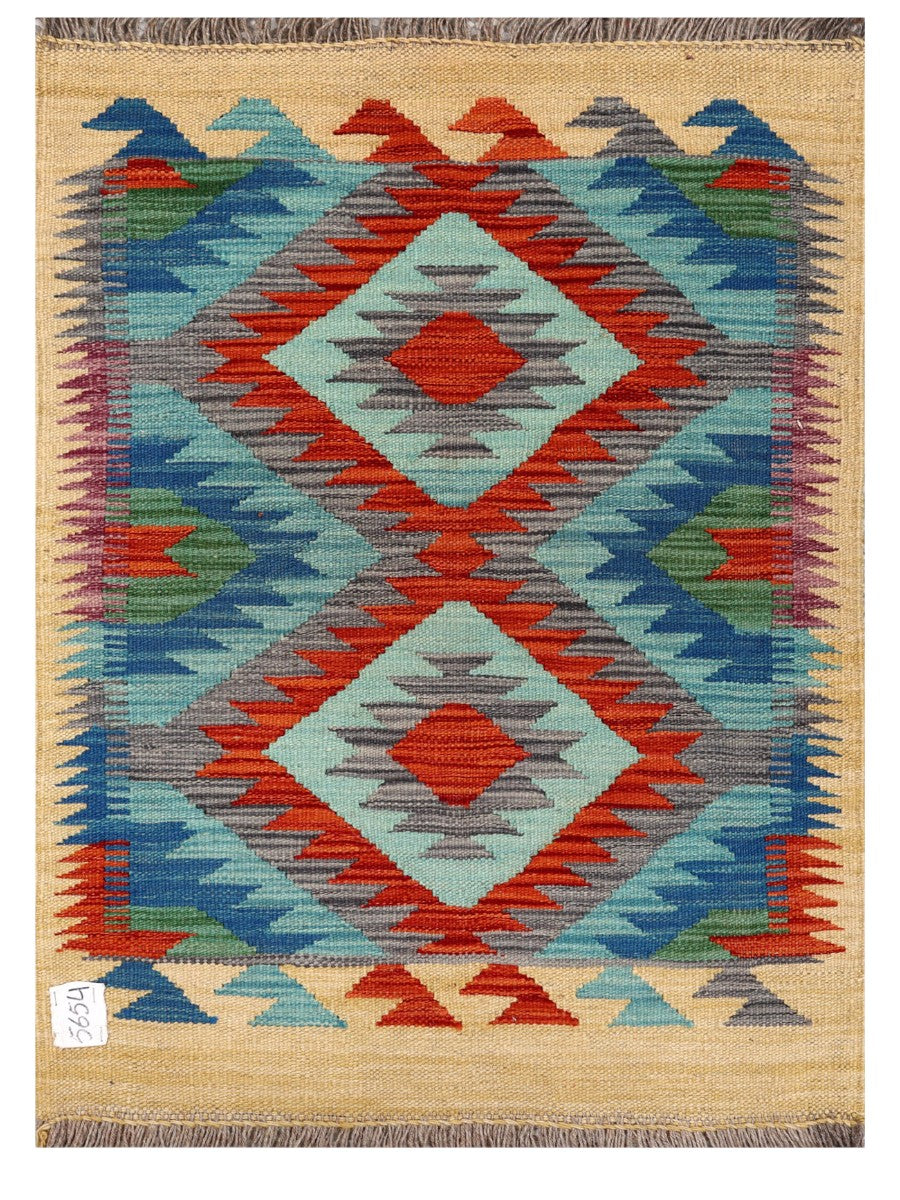 Maimana Afghanistan Kilim Rug - 94 x 69 cm