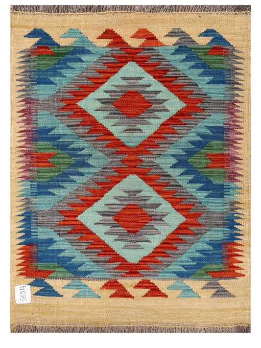 Maimana Afghanistan Kilim Rug - 94 x 69 cm
