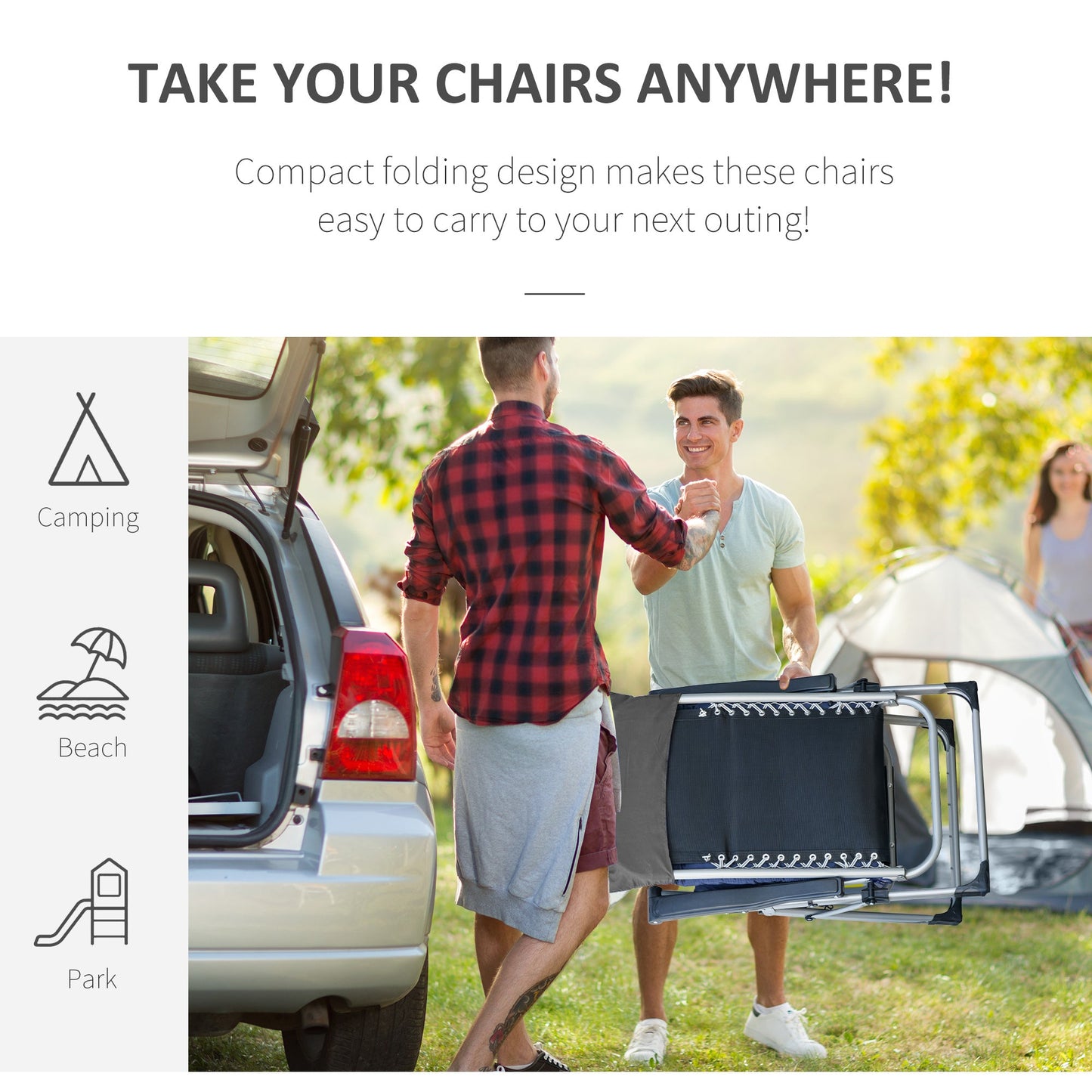 Reclining 2-Piece Zero Gravity Chair Folding Garden Sun Lounger Cushion Headrest