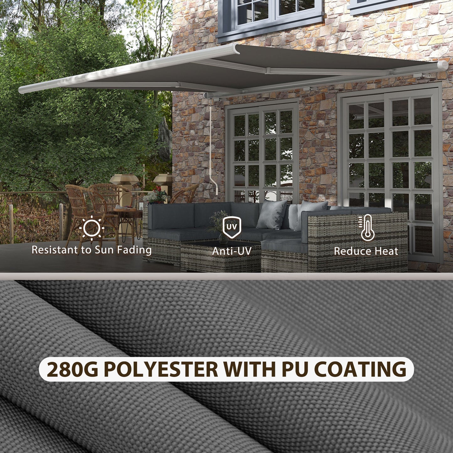 4 x 3 m Full Cassette Electric/Manual Retractable Awning