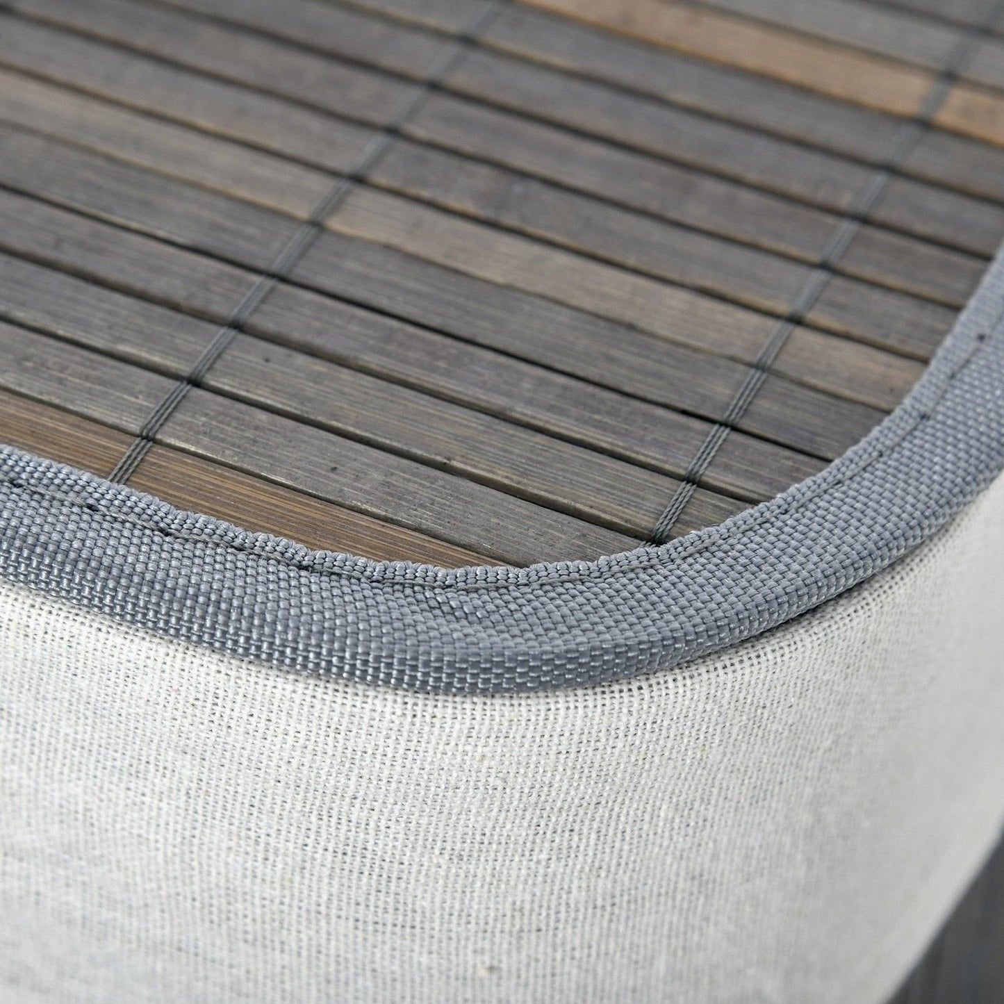 100L Two-Compartment Wooden Laundry Basket With Flip Lid And Handles ? Grey