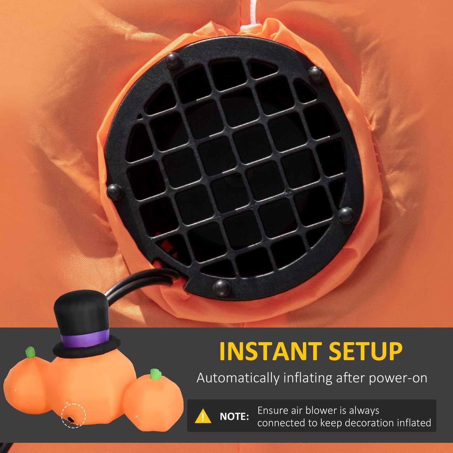 6ft Inflatable Halloween Large Pumpkin in Hat with Four Small Pumpkins