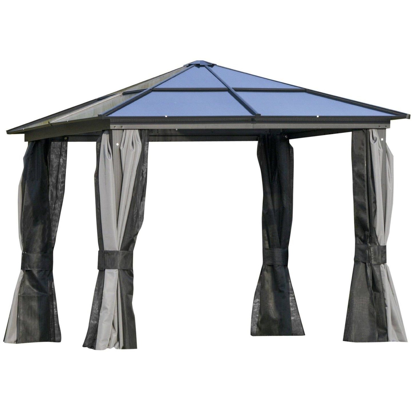 3 x 3M Hardtop Gazebo with UV Resistant Polycarbonate Roof & Aluminium Frame