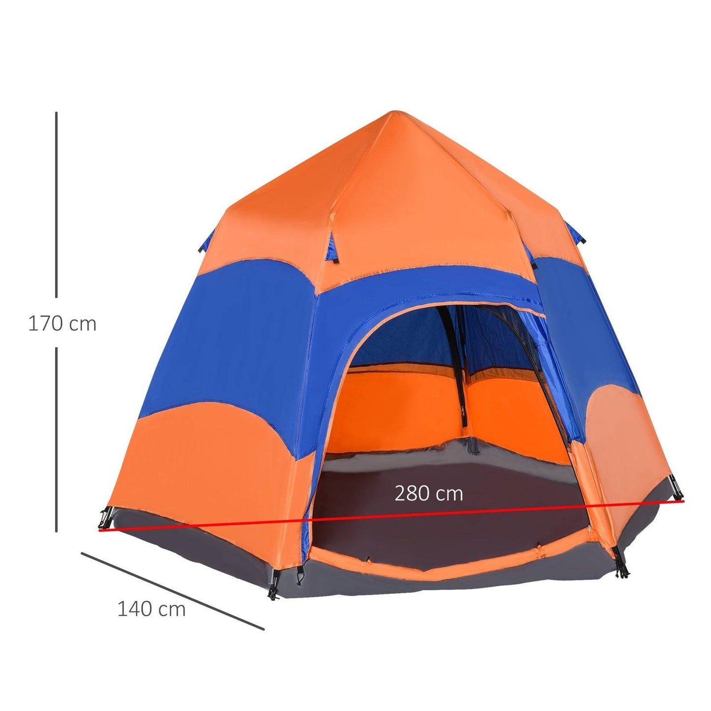 4 Man Hexagon Pop Up Tent Camping Shelter Festival Hiking Family Portable