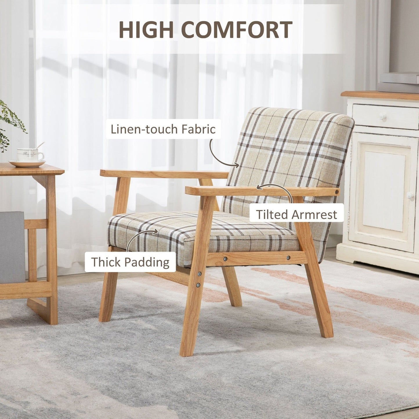 Modern Accent Chairs with Cushioned Seat