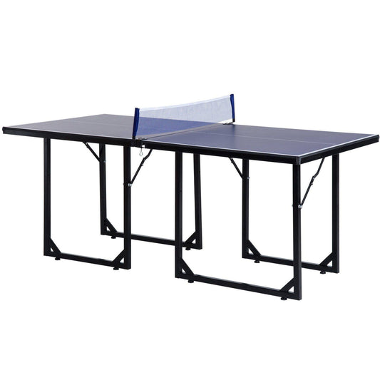 6ft 182cm Mini Table Tennis Table Folding Ping Pong Table with Net Multi-Use Table for Indoor Outdoor Game