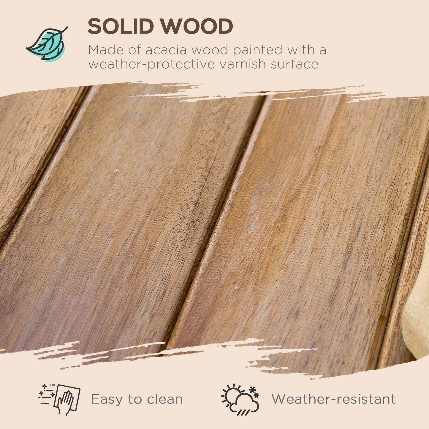 3-Pieces Picnic Bench Set with Table and 2 Benches