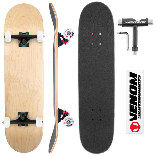 Venom Core Complete Built Skateboard - Natural/Black - 8.0
