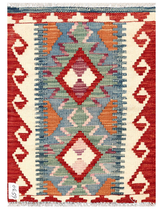 Maimana Afghanistan Kilim Rug - 82 x 60 cm