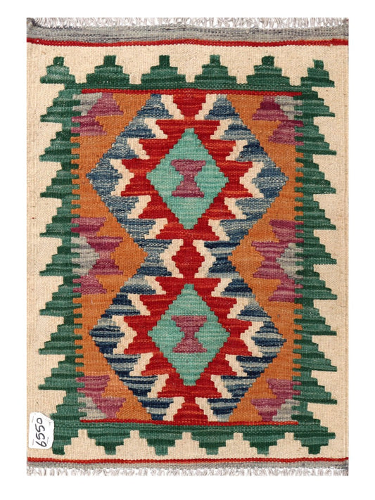 Maimana Afghanistan Kilim Rug - 84 x 59 cm