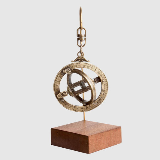 Hemisferium Miniature Astronomical Ring Dial - Piece on stand