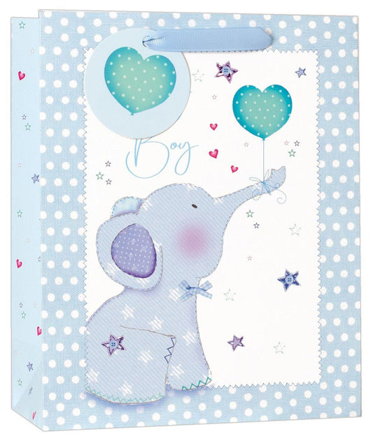 Gift Bag Large - Blue Elephant (W265 x H330 x D140 mm)