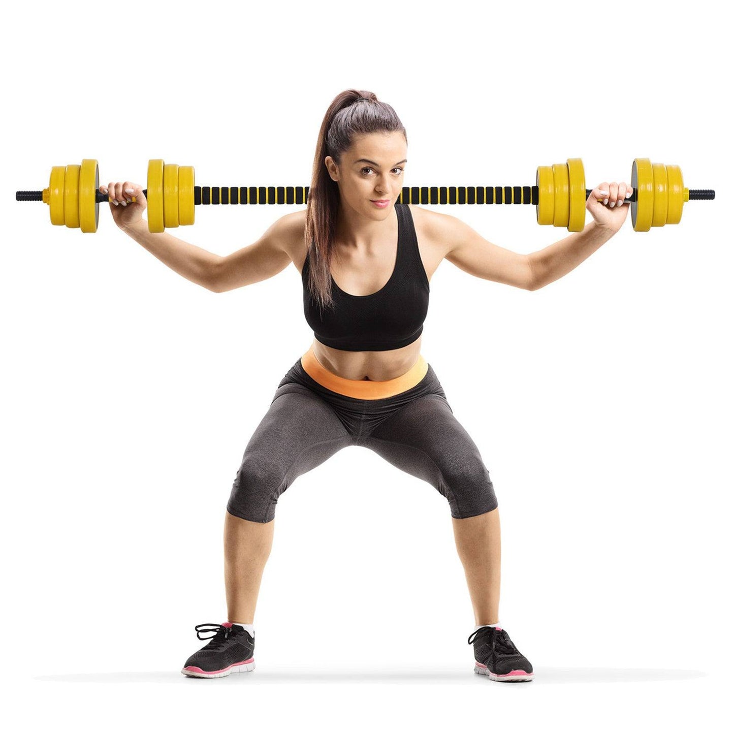 25KG Dumbbell & Barbell Adjustable Set Plate Bar Clamp Rod Home Gym Sports Area Exercise Ergonomic