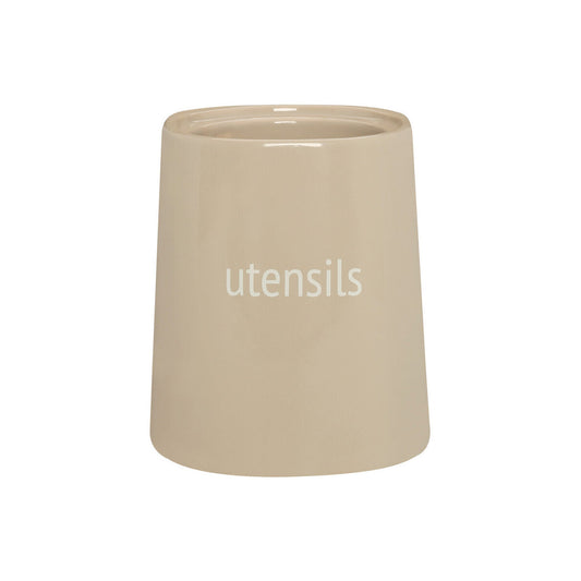 Fletcher Beige Ceramic Utensils Holder